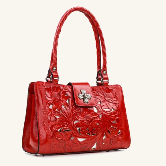 Patricia Nash Multi-pocket Leather Satchel - Picture 1 of 4